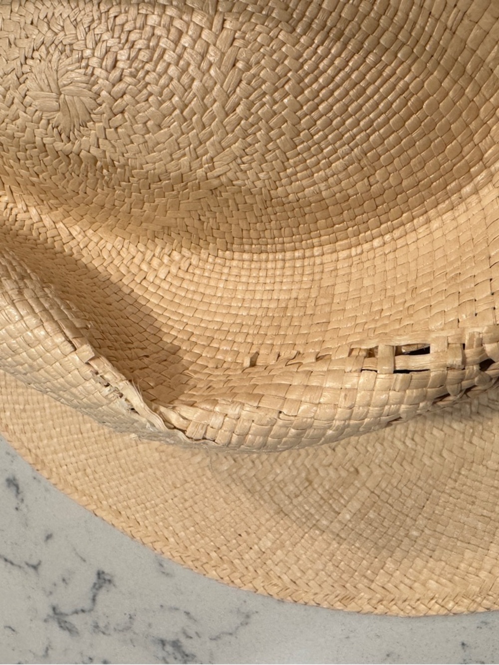 Stetson Natural Straw Hat with Leather Band - Picture 6 of 8